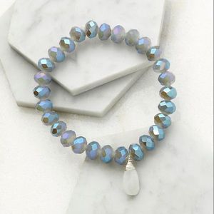 Moonstone & Sterling Silver Wire Wrapped Bracelet